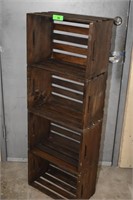 Four Wood Box Bookcase