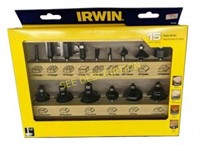 Irwin 15 Piece Router Set, for Wood, Plywood and L