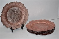 Six Rose Gold Reef Texture Charger Plates
