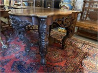 Exquisite Rosewood and walnut turtle top table