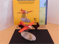 Bande déssiné Tintin no4 (avion en métal)