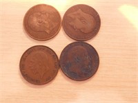 4x one penny 1902,1906,1907,1928