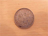 Monnaie Canada 50 cent 1917 92.5% argent T.N