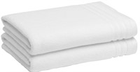 Amazon Basics Cotton Bath Towels 2-Pack, White