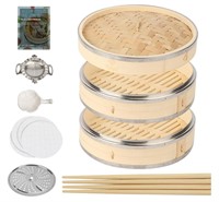 Natural Bamboo Steamer, Asian handmade cookware