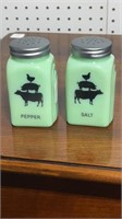 Jadeite Farm Animals Salt & Pepper Shakers