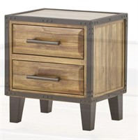Luna Acacia Wood Two Drawer End Table