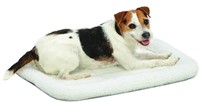 24L-Inch White Fleece Dog or Cat Bed