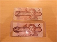 Monnaie Canada 2x2$ papier série 1986