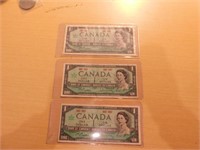Monnaie 3x1$ papier série 1967 Canada