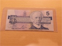Monnaie 5$ série 1986 Canada