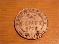 Monnaie 0.50c 1918   92.5% argent Canada