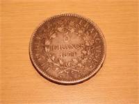 5 Francs argent  Hercule 1874 A-France