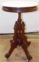 Eastlake-Style Marble-Top Lamp Table / Stand