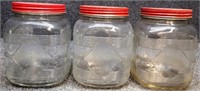 (3) Vintage Glass Coffee Jars