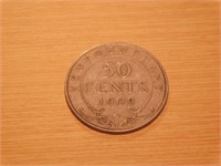 Monnaie Canada 0.50c 1909 Terre-Neuve (argent)
