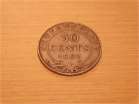 Monnaie Canada 0.50c 1907 Terre-Neuve (argent)