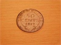 Monnaie Canada 0.50c 1917 Terre-Neuve (argent)
