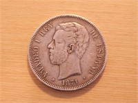 Amadeo 1 Rey De Espana L.M *1871* argent 900%
