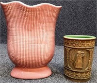 Red Wing Art Pottery Vase & Brushware Vase