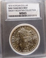 1878-S Graded MS63 Morgan Silver Dollar
