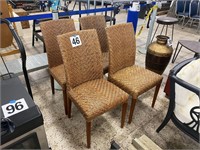 SET OF 4 WICKER STYLE CHAIRS