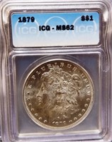 1879 Graded MS62 Morgan Silver Dollar