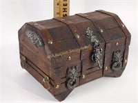 Wooden Pirate Chest jewelry box (uneven feet)