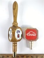 Coors Red Logo acrylic tap, vintage Miller Lite