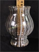 Modernist black and white striped art glass vase
