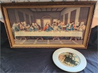 Vintage print on Cardboard of Last Supper by