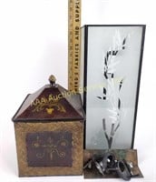 Metal decorative box, glass candle holder box,