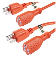 UL Listed Waterproof Power Extension Cord 2 Pk