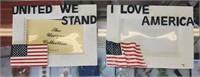 2 picture frames, love America and United we stand