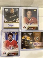 4-Autographed hockey cards