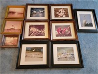 Lot of 10 framed photos.   Look at the photos for