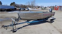 16ft Aluminum Boat c/w 50HP O/B, Trailer