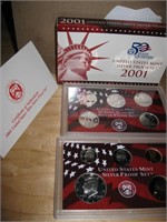 2001 US Mint Proof Silver Coin Set