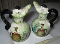 Vtg Ceramic Pitcher Salt & Pepper Shakers- Japan