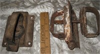 2 Antique Iron Barn Door Latches