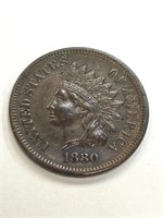 1880 Indian cent bu