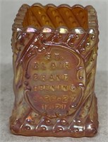 St Clair Carnival glass toothpick holder