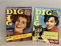 1960s dig magazine with wallet size cut out photos