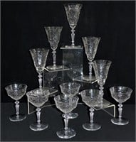 11pc Vintage Crystal Dessert /Parfait Glasses
