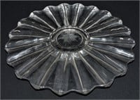 Large Ruffled Glass Serving Platter 13"