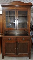 Antique Tiger Oak China Cabinet