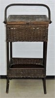 Vintage Wicker Sewing / Kniting Basket Stand
