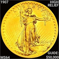 1907 $20 Gold Double Eagle CHOICE BU