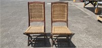 2 Vintage teak deck chairs 41" tall