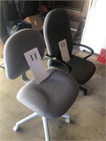 Pair of rolling office chairs